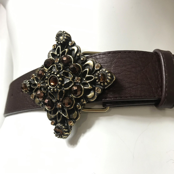 New Leatherock leather Crystal Victoria Belt - Picture 4 of 7